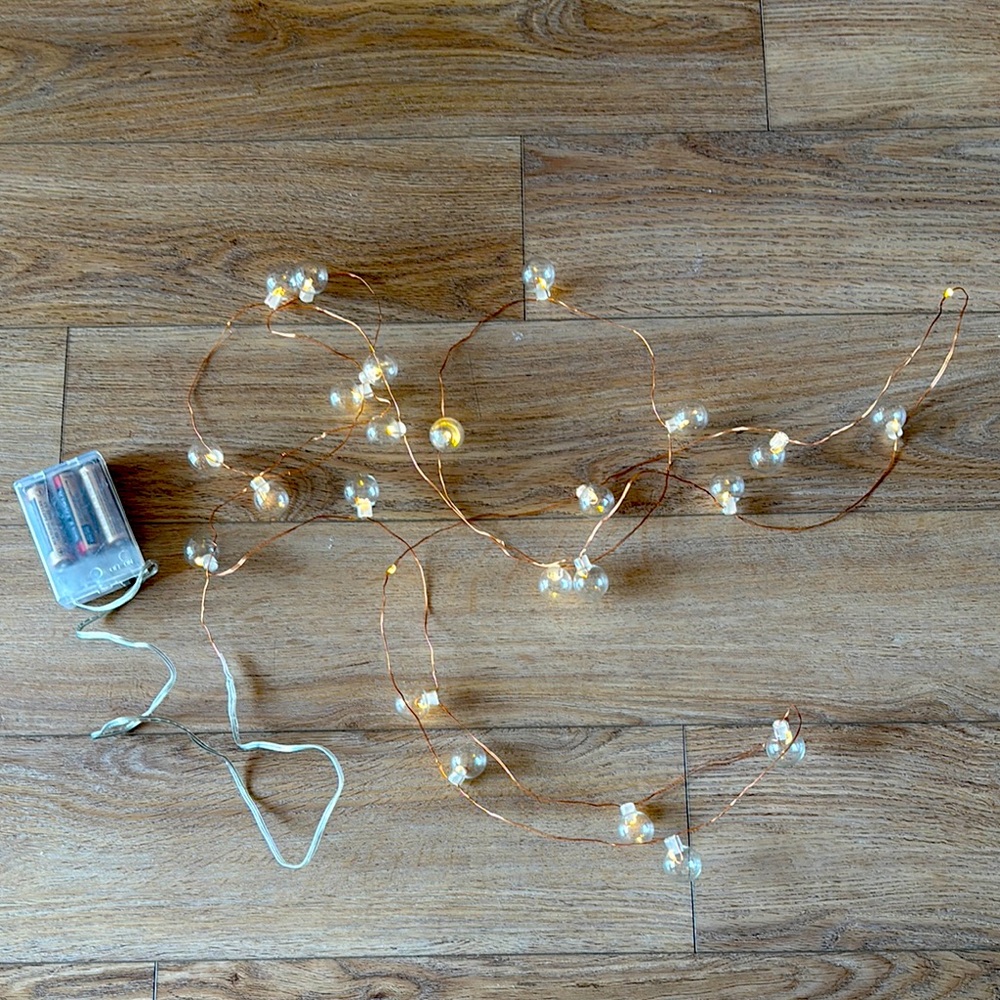 ✨ LED String Lights with Transparent Glass Bubbles –  (Batteries Not Included)